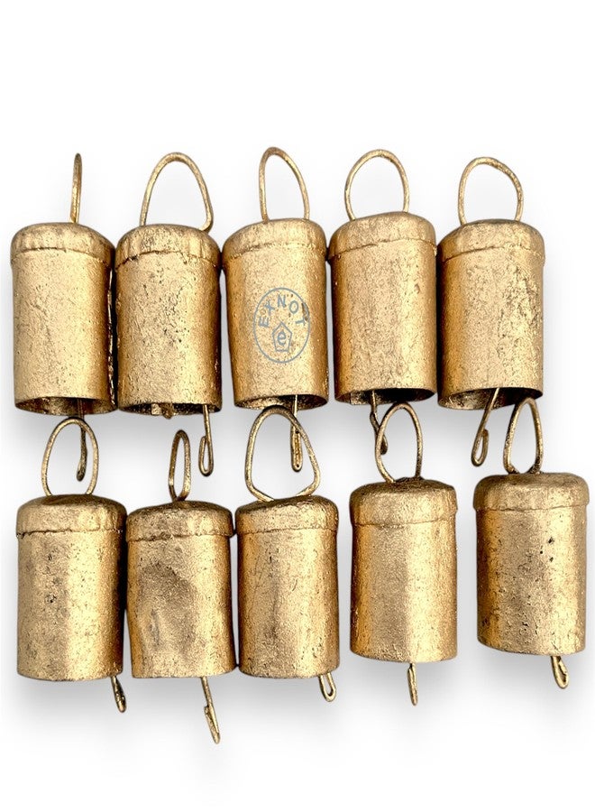 EXNOT 20 Pc Vintage Rustic Metal Cow Bells for Christmas Decor - Antique Handmade 4 cm Gold Bells, Witch Bells, Jingle Bell Decor, Small Vintage Bells, Christmas Rustic Bells. - Image 5