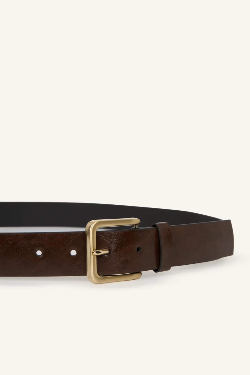 ديفاكتو Woman Rectangle Clasp Faux Leather Jean Belt