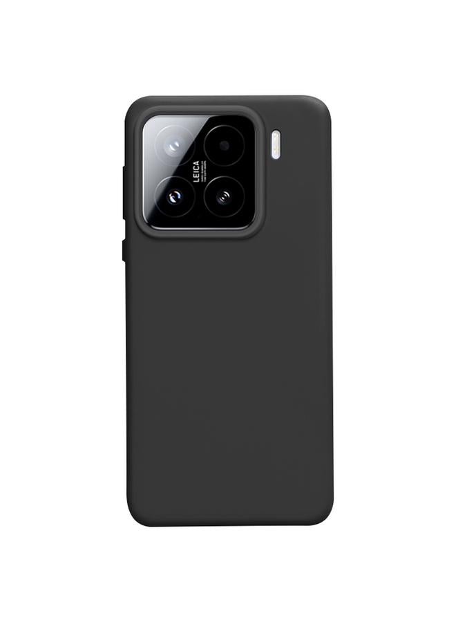 جراب هاتف Xiaomi 15 المصنوع من السيليكون السائل المقاوم للصدمات (أسود)