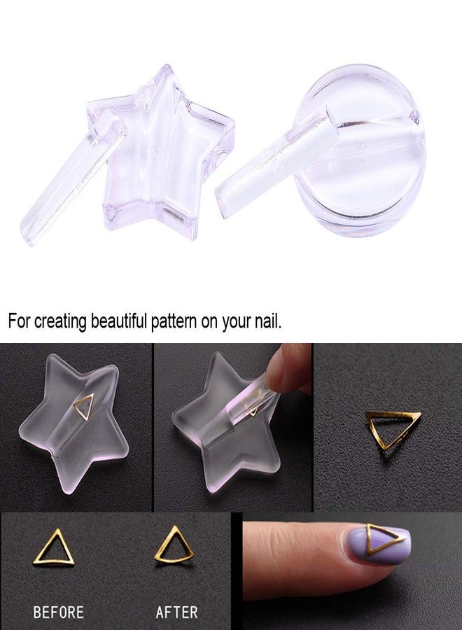 Cimenn 2pcs Professional Embossed Mold Nail Tools Metal Frame Bending Nail Art Equipment - Image 3