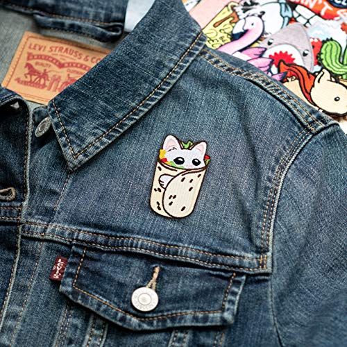 Winks For Days Burrito Cat Embroidered Iron-On Patch - Image 2