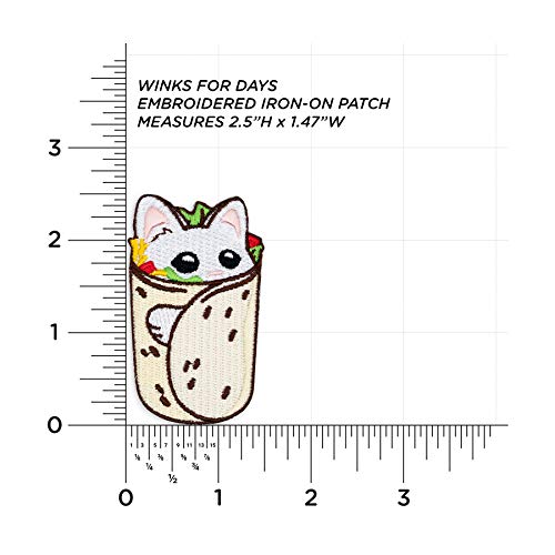 Winks For Days Burrito Cat Embroidered Iron-On Patch - Image 3