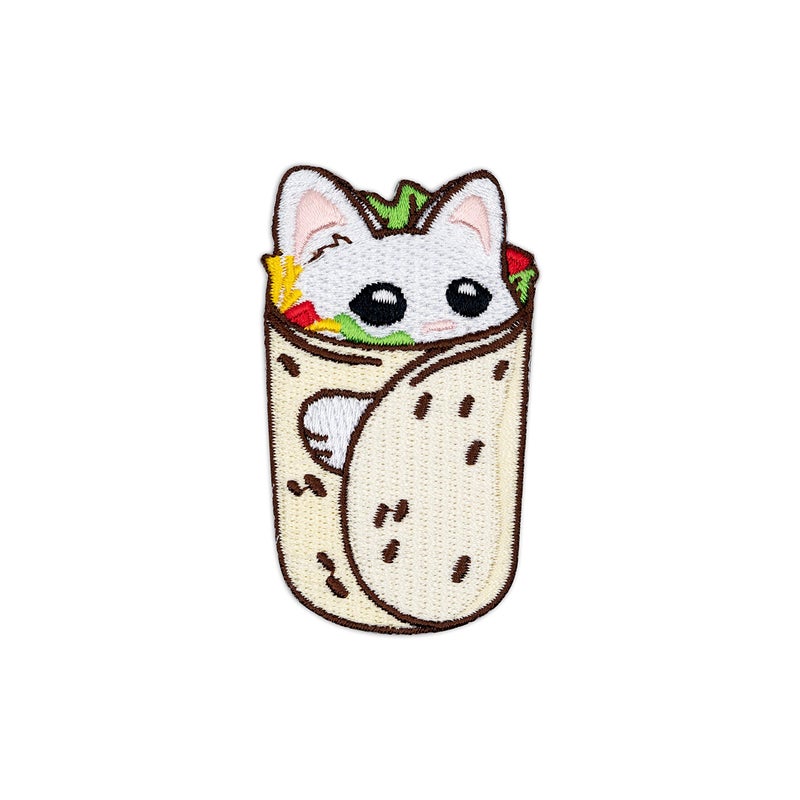 Winks For Days Burrito Cat Embroidered Iron-On Patch - Image 5