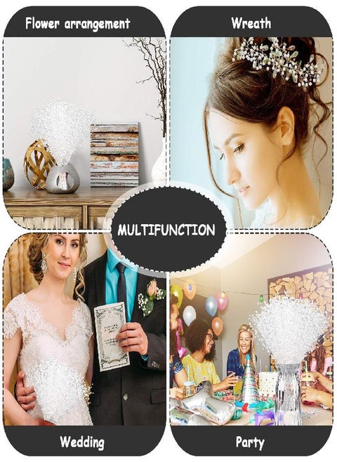 150 Pieces String Pearl Stick Pearl Garland Beads Wreath Wedding Pearl Bridal Bouquet Party Decor Beaded Strand for Wedding Party Table Decor Crafts DIY Accessories (Milky White)