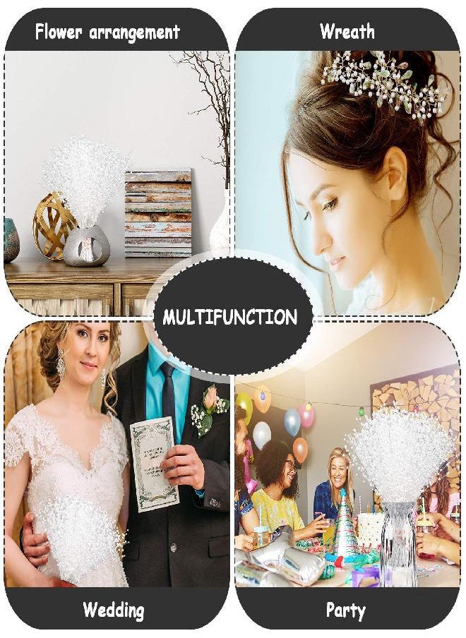 150 Pieces String Pearl Stick Pearl Garland Beads Wreath Wedding Pearl Bridal Bouquet Party Decor Beaded Strand for Wedding Party Table Decor Crafts DIY Accessories (Milky White)