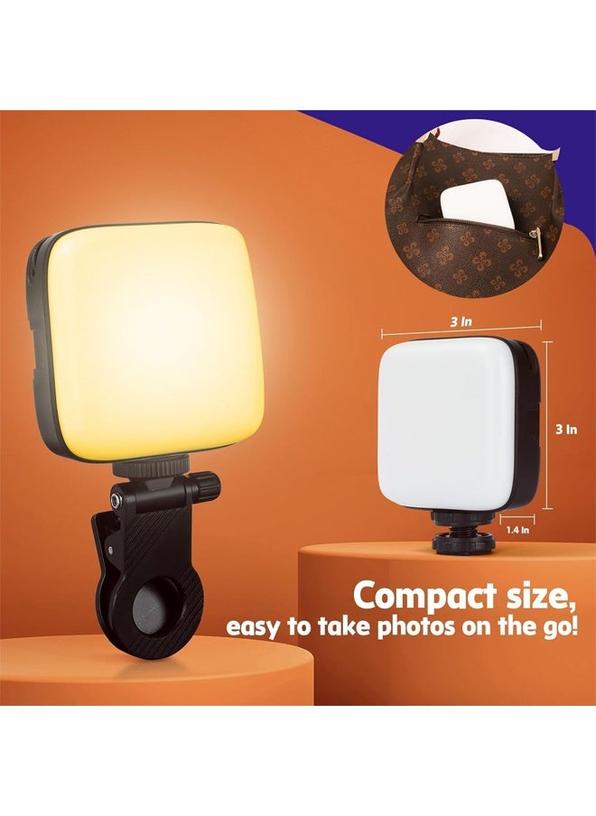 Topyich LED Selfie Light with Clips, Portable Fill Light for Camera Camcorder Vlog Removable Clip-on Photography Light, Rechargeable Video Light for Phone, Tablet, Laptop, Makeup, TikTok(Black)  - Image 3