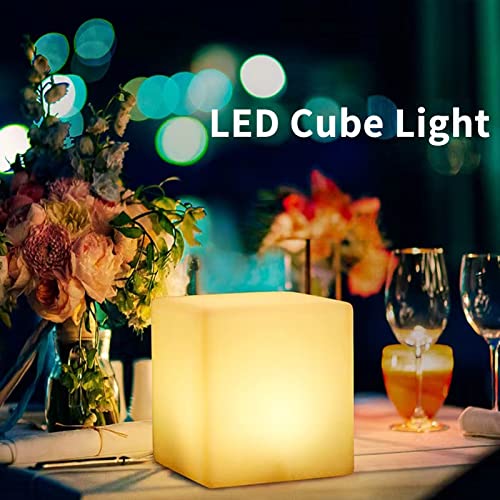 Borelor LED Cube Light 4Inch Rechargeable Remote Control Mood Lamp 16 Color Changing Glowing Night Light Dimmable Decorative Lighting for HomePartyBarWedding - Image 3