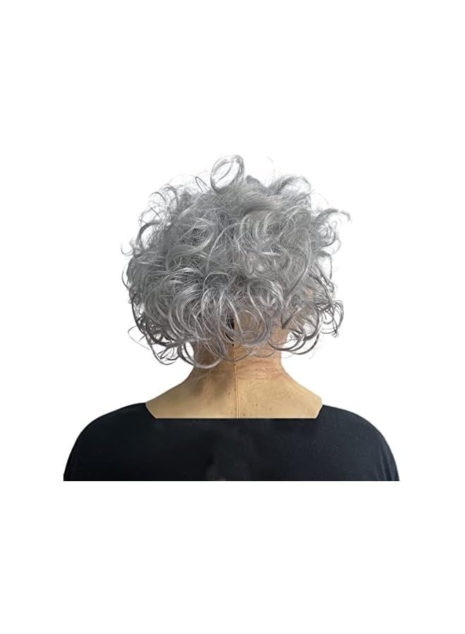 Old Man Mask Latex Elder Halloween Mask Old Person Cosplay Mask with Gray Wig - Image 4