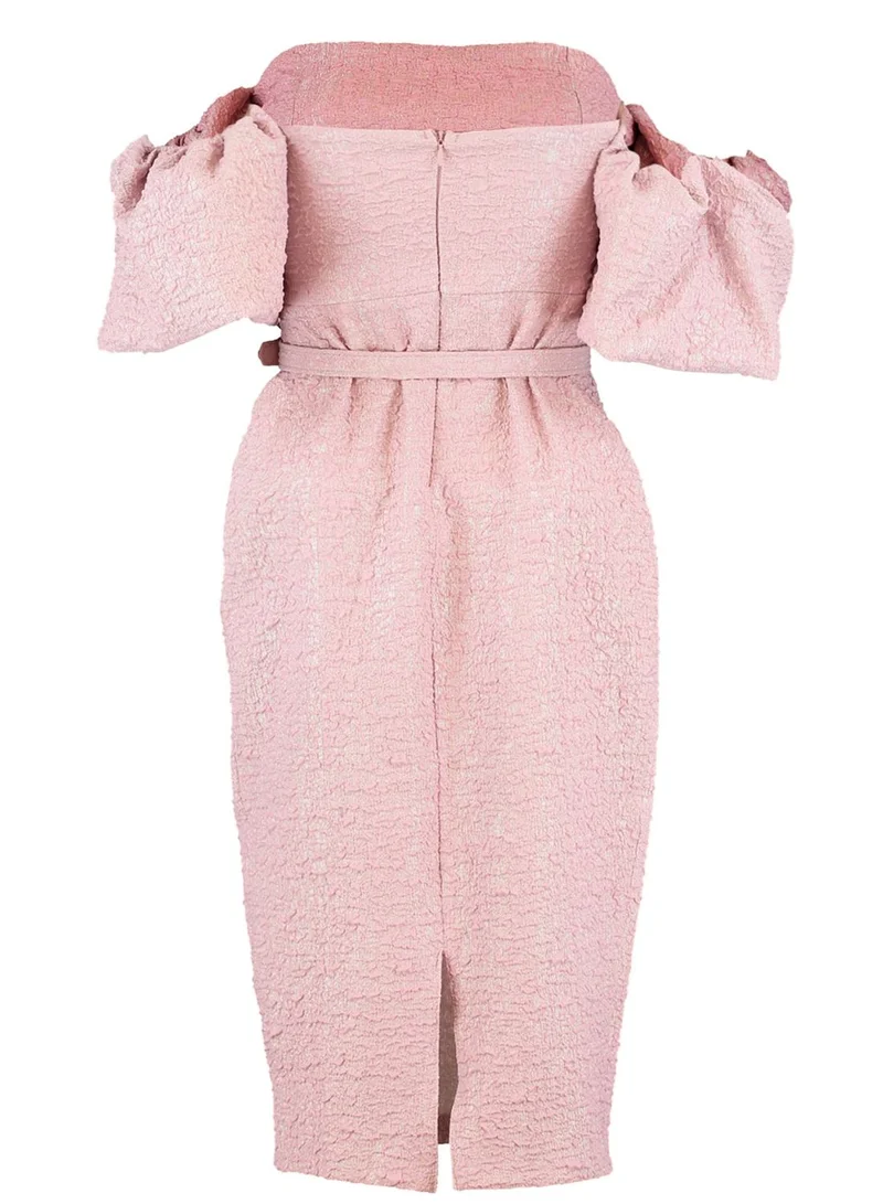 trendyol Puff Sleeve Bardot Bodycon Dress