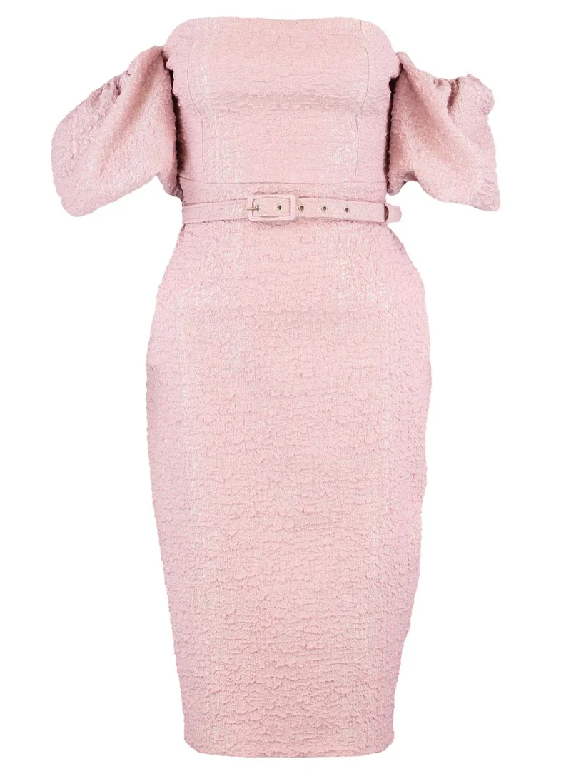 trendyol Puff Sleeve Bardot Bodycon Dress