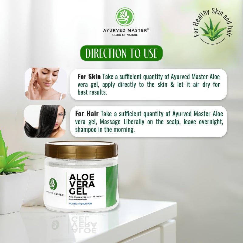 Ayurved Master 100 Natural And Organic Multipurpose Beauty Aloe Vera Gel for Skin Hair and Body Moisturises Skin Increases Cells Life Revitalizes Skin Vitality  500gm - Image 3