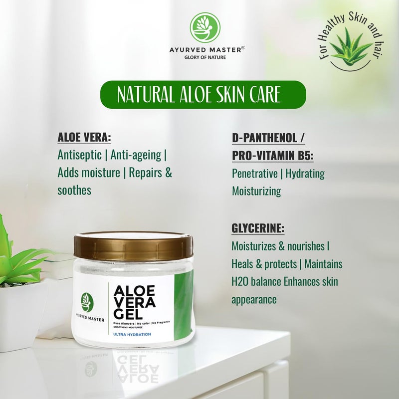 Ayurved Master 100 Natural And Organic Multipurpose Beauty Aloe Vera Gel for Skin Hair and Body Moisturises Skin Increases Cells Life Revitalizes Skin Vitality  500gm - Image 4