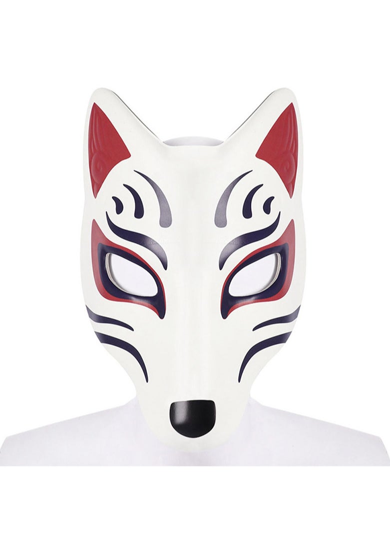 AUTOYSUR Fox Mask Japanese Kabuki Kitsune Masks for Men Women Cosplay Party Masquerade Costume Prop Full Face Stage Performance Mask  - Image 1