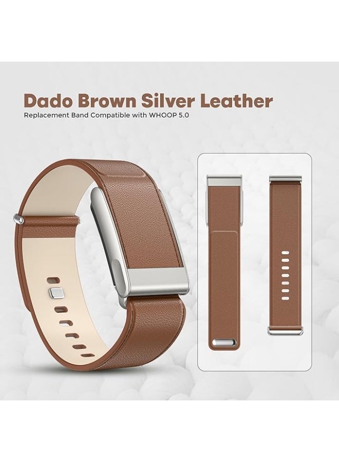Dado Luxe Tapered Leather Replacement Band Compatible with WHOOP 5.0, One, Peak, and Life Fitness Tracker – Durable & Comfortable | Not for Whoop Gen 4 - Image 2