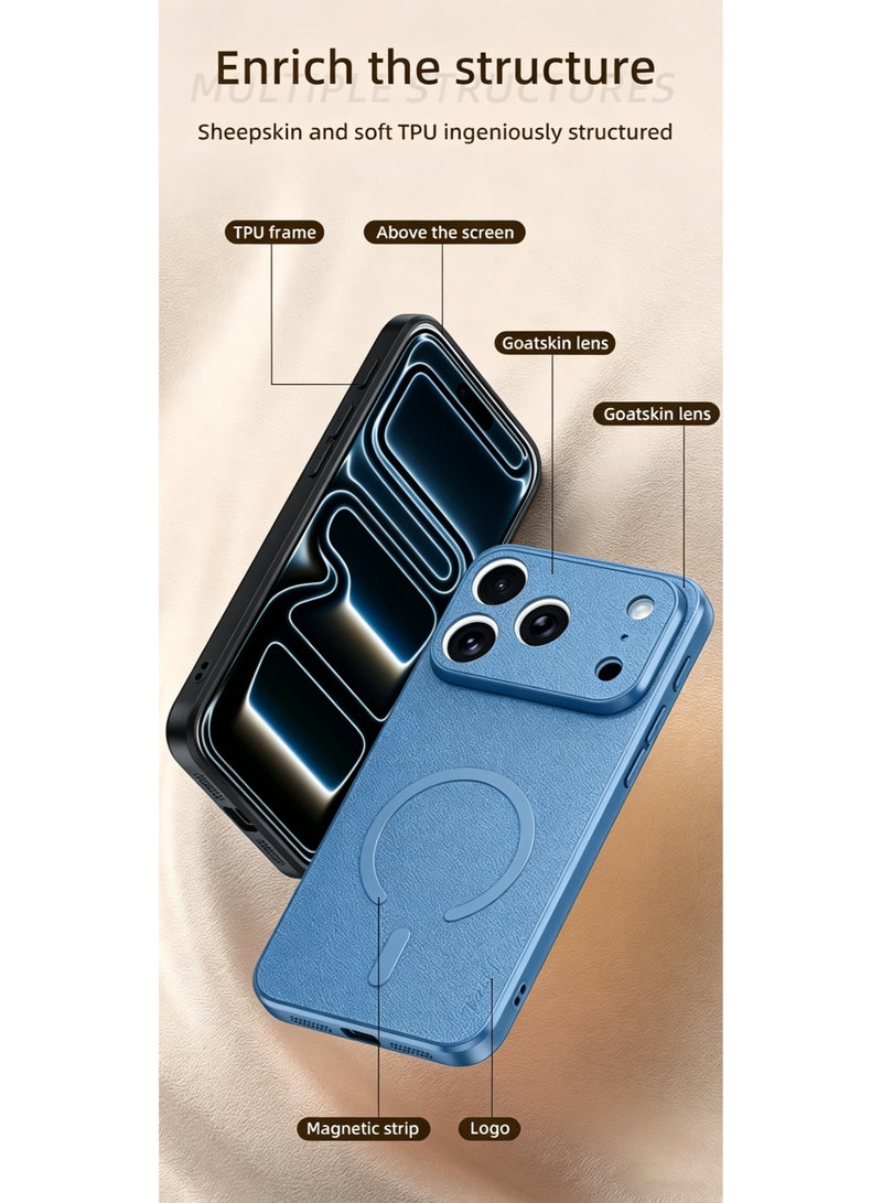 حافظة لهاتف iPhone 17 / 17 Pro Max، غطاء من الجلد الناعم الفاخر، مقاومة للبقع والصدمات، قبضة مريحة، مناسبة للرجال والنساء - Image 5