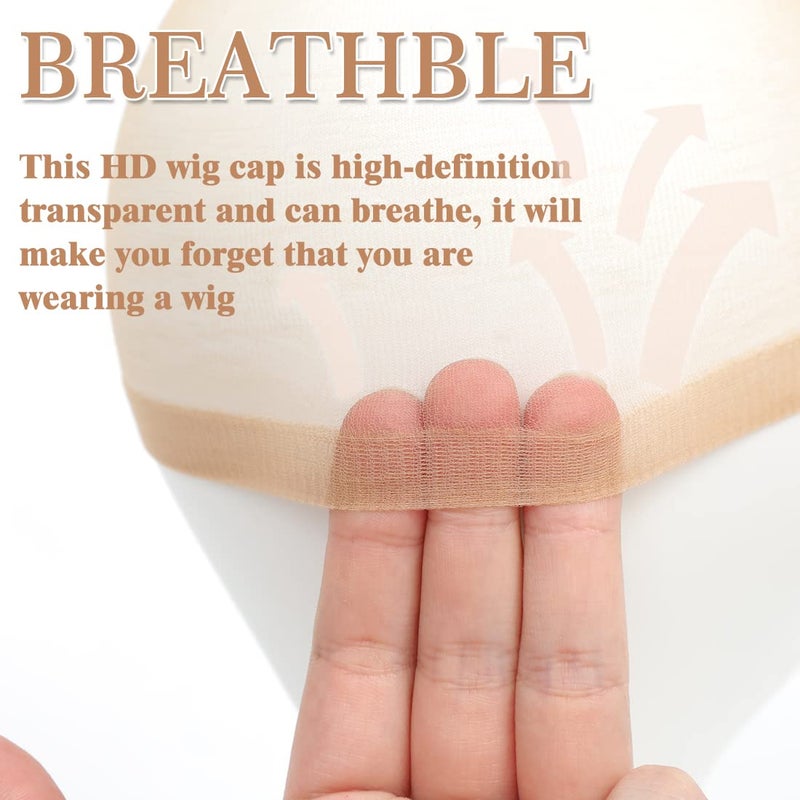 FDBJulyy 10 Pcs Transparent HD Wig Cap, Thin Nylon Cap for Women, Suitable for Parties, Weddings, Graduations, Cosplay, Halloween - Image 2