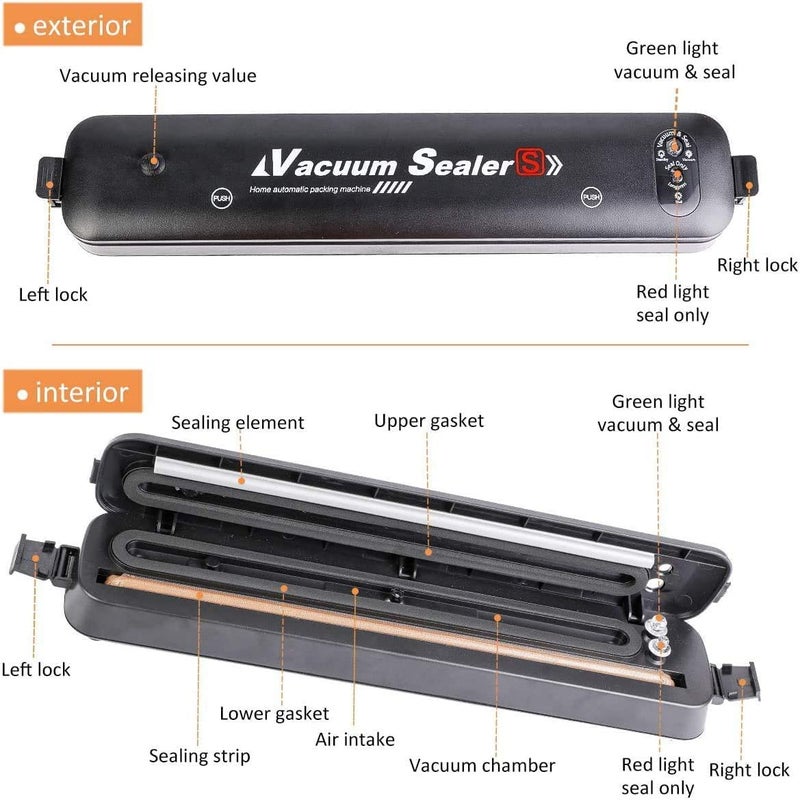LIPSA ENTERPRISE LIPSA ENTERPRISE Vacuum Sealer Machine Automatic Dry Wet soft hard Food Air Sealing System dual mode work fast Fits refrigerator store Food Medium  - Image 2