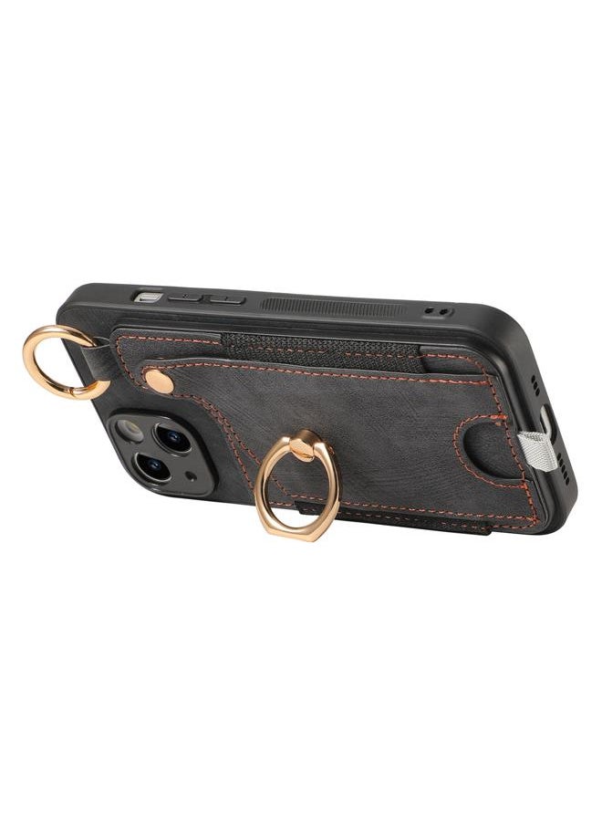 erorex - Case For iPhone 14 Plus Retro Skin-feel Ring Card Bag Phone Case with Hang Loop - Image 1