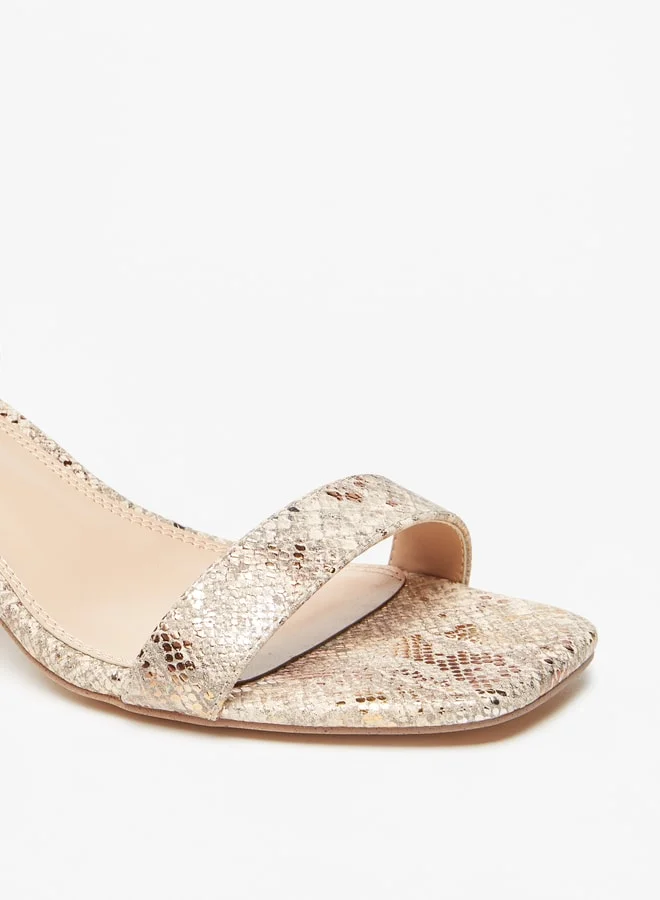 Celeste Women'S Printed Sandals With Block Heel And Buckle Closure