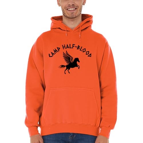 shop4ever Camp Half Blood Hoodie Demigod Hooded Sweatshirt Small Orange 0 - Image 2