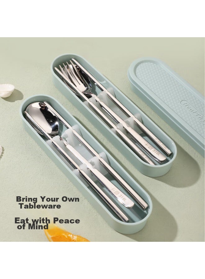 GRASEY Guangyi 316 Stainless Steel Spoon And Chopsticks, Portable Cutlery Set For One Person, Chopsticks, Fork, Spoon, And Box, Four-piece Set Gy8928 - Image 2