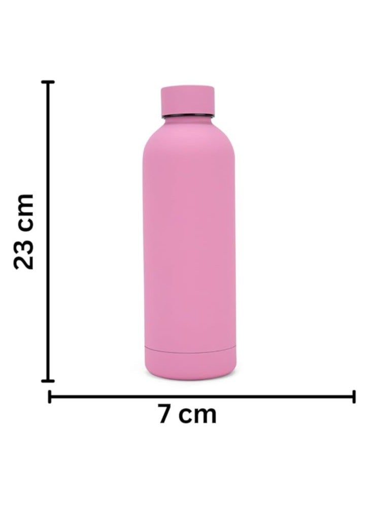 WISHWIND Premium Pink Thermos Bottle – 500 ml Double-Walled Vacuum Insulated, 12 Hours Hot & 24 Hours Cold, Leak-Proof Design for Sports, Gym, Tea, Coffee, and Herbal Drinks - Image 3