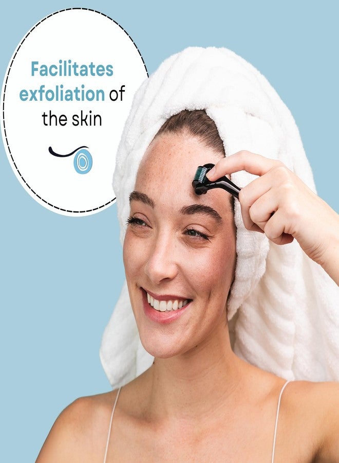 FOLLIROLL Derma Roller - 540 Microneedles for BEARD, HAIR & SKIN | Microneedling Roller for Men and Women - for Face & Scalp Derma Stamp - FREE STORAGE CASE (Blue, 0.30mm) - Image 3