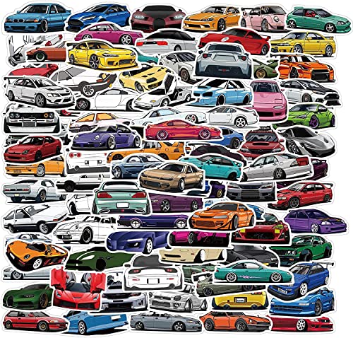 Ratgoo 100 Packs JDM Sport Car Racing Stickers Water Bottles Laptop Phone Motorcycle Computer Guitar Skateboard Hydroflasks Vinyl Sticker Waterproof Aesthetic Trendy Decals for Teens Girls Adults - Image 1