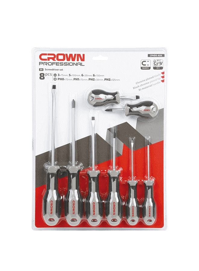 كراون طقم مفكات يدوي - عدد 8 مفكات - Image 1