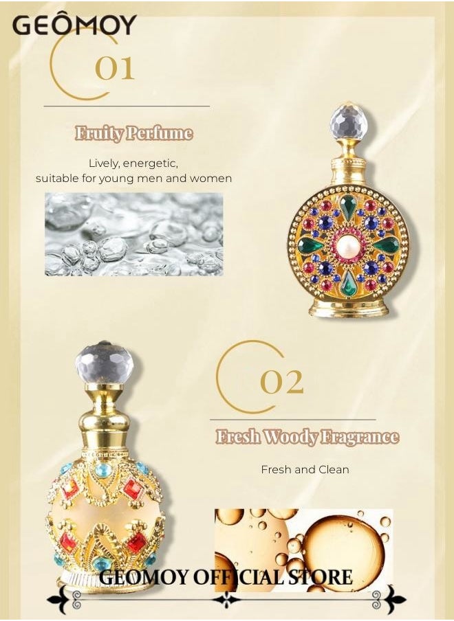 Geomoy - Women's Gold Concentrated Perfume Oil Sultan Perfume Oil Long Lasting Arabian Perfumes For Women 15ml 0.53oz - Image 1