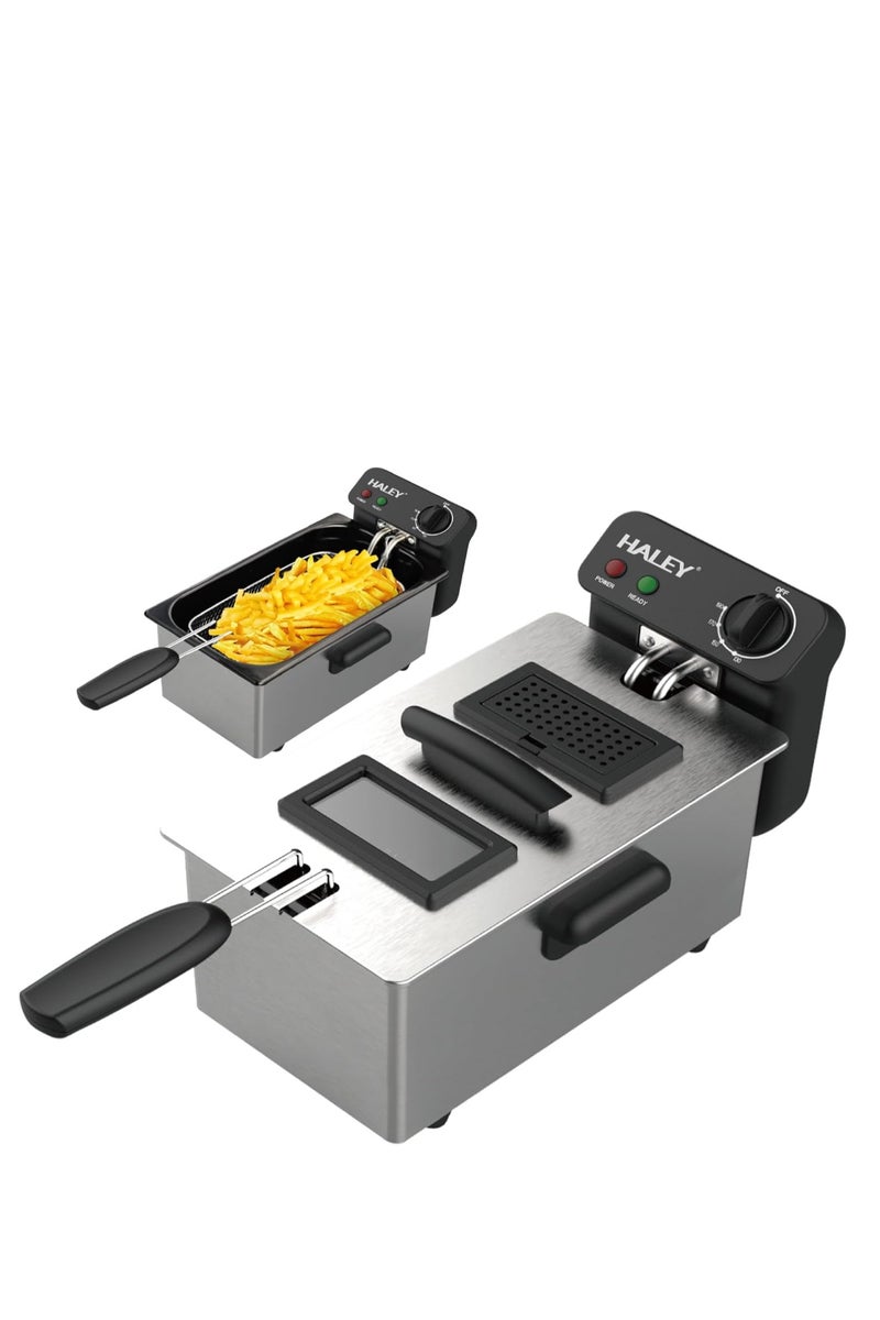 HALEY HY-2506 4 L Deep Fryer – 2000 W | View Window, Stainless Steel Lid, Removable Basket, 2-Year Warranty - Image 1