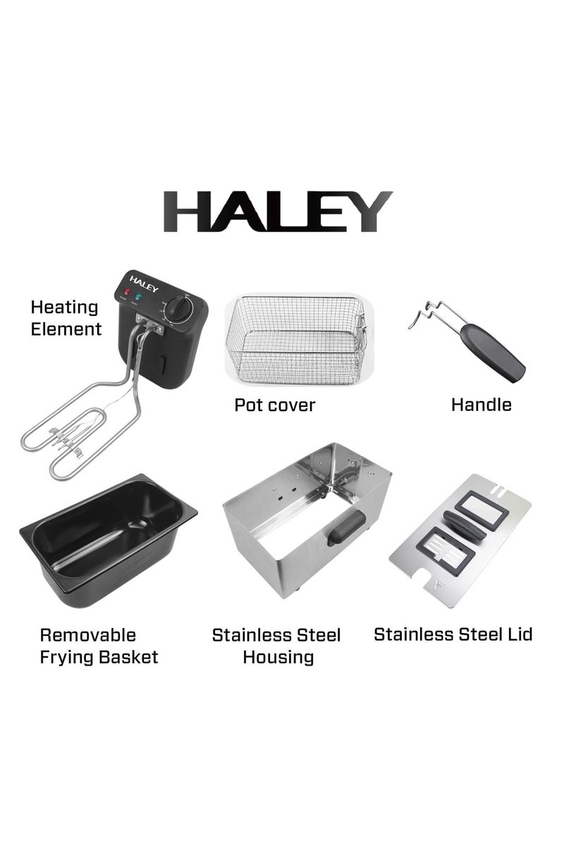 HALEY HY-2506 4 L Deep Fryer – 2000 W | View Window, Stainless Steel Lid, Removable Basket, 2-Year Warranty - Image 5