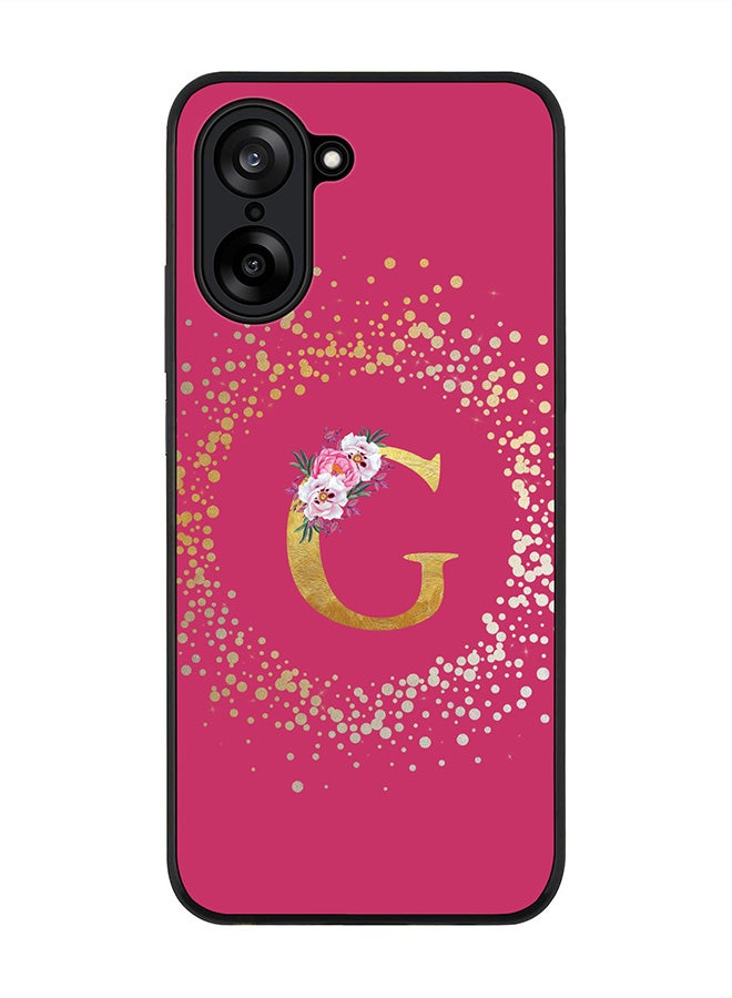 Stylizedd For OnePlus Nord CE5 / Ace 5 Racing Case,Slim fit Camera Protection, Shockproof Thin Phone cover  - Custom Monogram Floral - G ( Deep Pink )