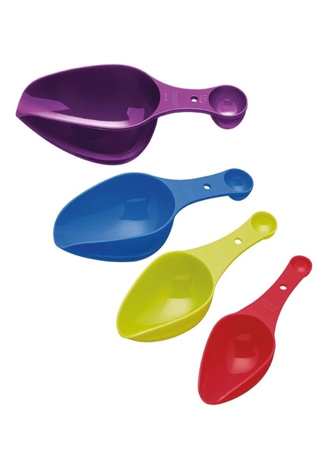 Comfort Axis Kitchen 4 Piece Plastic Double Side Measuring Spoon and Cup Set - Best Kitchen tool for Cooking food, Measuring Flour, Coffee and Baking Cake (Colors Vary) - Image 2