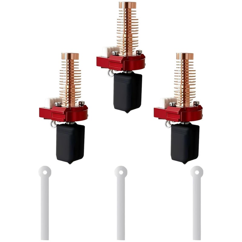 Compatible with F1ashforge Adventurer 5M Hotend Ceramic Kit, 3 Pcs, 0.25 mm Hardened Nozzle, Quick-Connecting, Red Copper Heatsink, Multi-Filament, Maximum 280℃ - Image 1