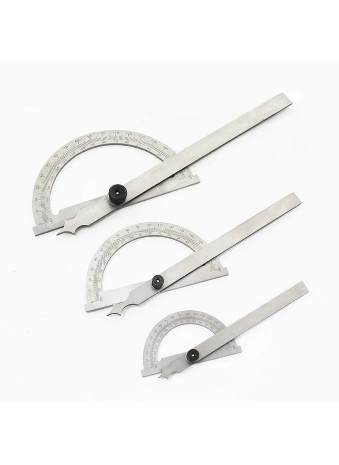 Stainless Steel Angle Gauge Angle Ruler Protractor Carpentry Semicircle Indexing Gauge Protractor Measuring Angle Ruler Measurement-Model:Single Arm 100mm