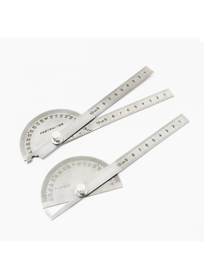 Stainless Steel Angle Gauge Angle Ruler Protractor Carpentry Semicircle Indexing Gauge Protractor Measuring Angle Ruler Measurement-Model:Single Arm 100mm