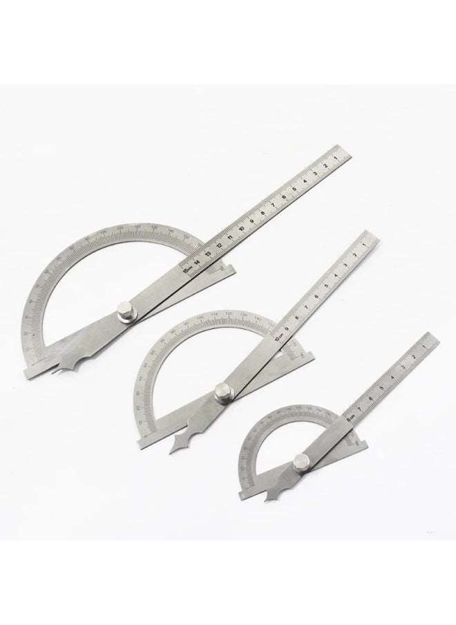 Stainless Steel Angle Gauge Angle Ruler Protractor Carpentry Semicircle Indexing Gauge Protractor Measuring Angle Ruler Measurement-Model:Single Arm 100mm