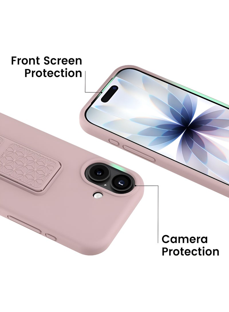 BORTONY iPhone 17 Case, Kickstand Finger Grip Cover for iPhone 17, Car Magnetic Multi Stand Vertical and Horizontal Soft Silicone Phone Case for iPhone 17 6.3 inch - Image 4