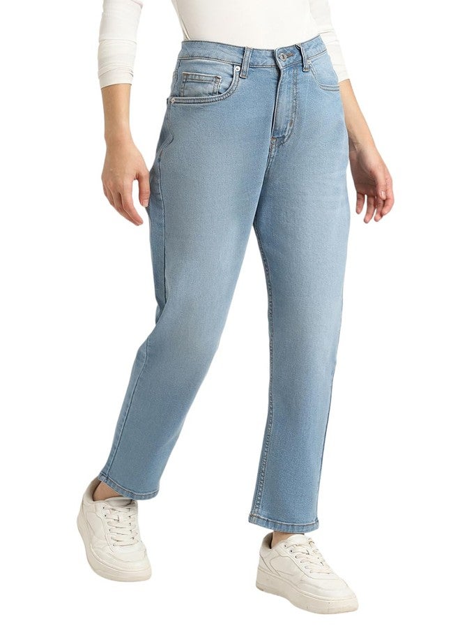 فور ايفر 21 بنطلون جينز نسائي من Forever 21، سادة، بقصة مستقيمة، لون أزرق، مقاس 30، رقم الموديل FWA23JDNF003001 - Image 3