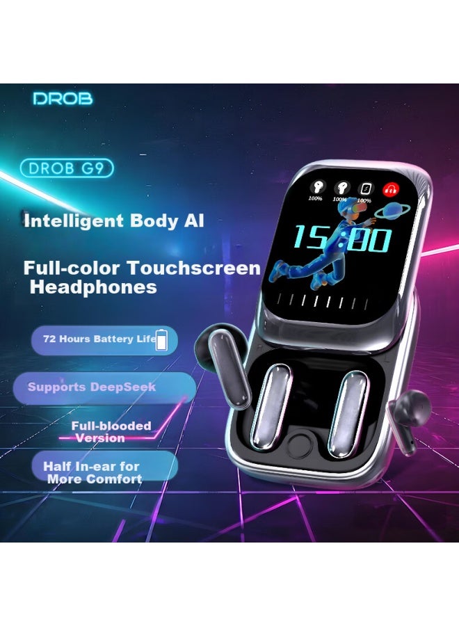 D.rob D.rob Wireless Bluetooth Earphones New Smart Body Ai Simultaneous Translation Long Battery Life Call Earphones For Huawei Xiaomi G9 Black - Image 1