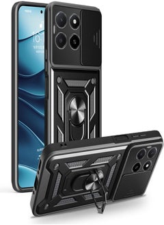 UNBLACK UNBLACK Case Cover Shock resistant Sliding CamShield TPU + PC Compatible with Honor X5b / Honor X5b Plus (Black) 