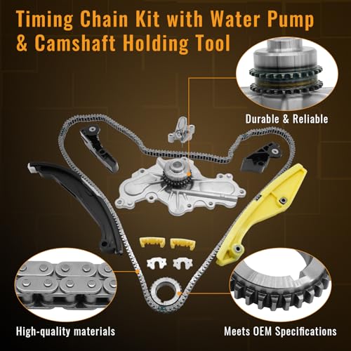 OWNWEEDA Timing Chain Kit with Water Pump + Camshaft Holding Tool with Timing Alignment Holder Tool Kit for 2011-2019 Ford Explorer/Edge/Taurus/Flex 3.5L 3.7L V6 303-1248 BL3Z-6268-A Timing Chain Set - Image 4