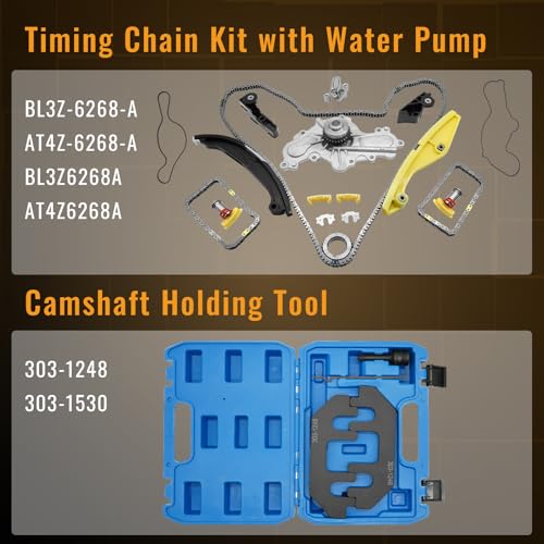 OWNWEEDA Timing Chain Kit with Water Pump + Camshaft Holding Tool with Timing Alignment Holder Tool Kit for 2011-2019 Ford Explorer/Edge/Taurus/Flex 3.5L 3.7L V6 303-1248 BL3Z-6268-A Timing Chain Set - Image 3