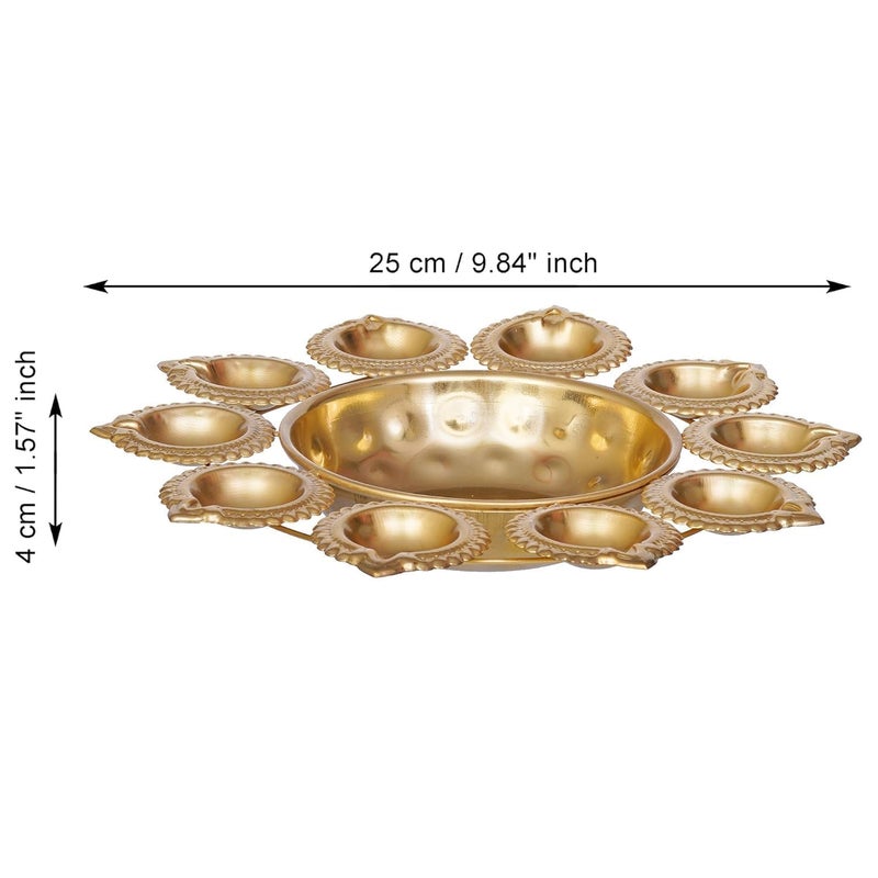 Webelkart Diya Shape Flower Decorative Urli Bowl for Home Decor Bowl for Floating Flowers and Tea Light Candles HomeOffice and Table Decor Diwali Decoration Items Gold Plated - Image 5