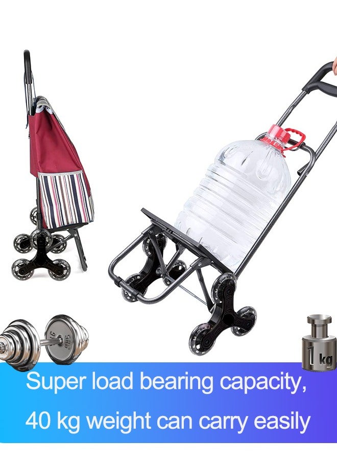 Occuwzz - Folding Rolling Cart with Wheels Shopping Cart Portable Trolley Bag Utility Cart Heavy Duty Stair Carts with Adjustable Bungee Cord and 2 Models Switching Big Volume 6 Grocery Cart on Wheel - Image 1