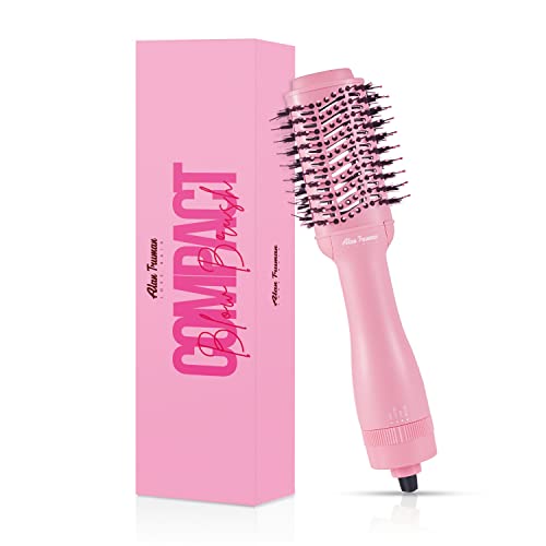 Alan Truman Compact Blow Brush Pink | 1100 Watts | Dryer In The Form Of A Brush| 6 in 1 Multistyler| Two Layered Bristles|3 Tempeature & Speed Settings - Image 1