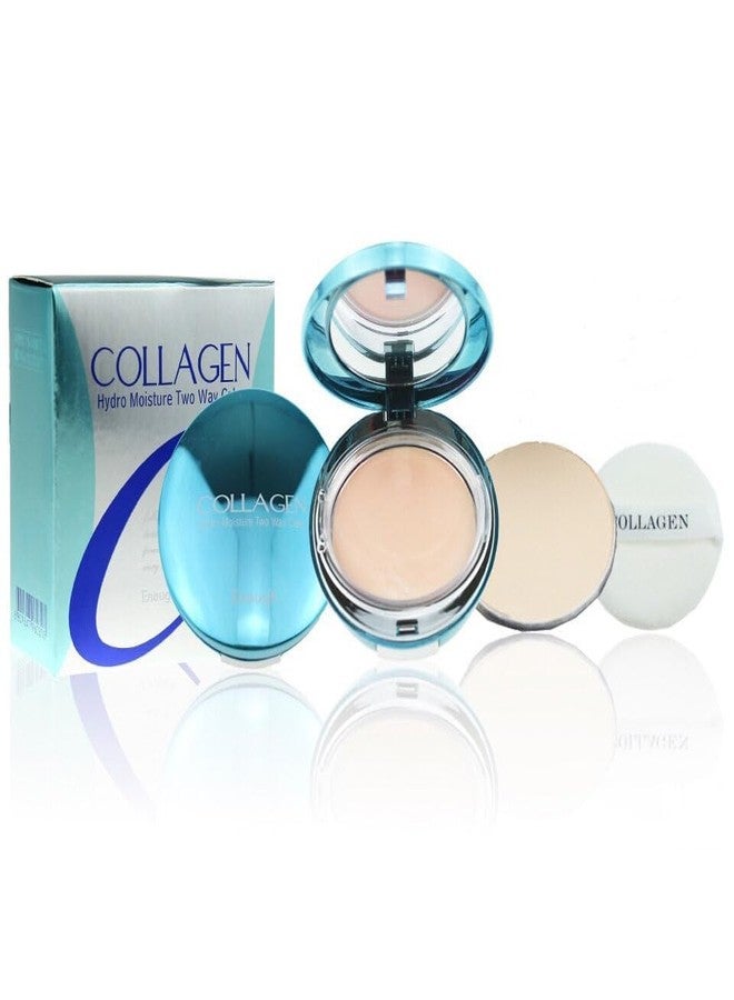 Enough Collagen Hydro Moisture Two Way Cake, Korean Makeup Setting Powder Foundation with Refill, Full Coverage Pressed Powder for Face with SPF25 (#23 Natural Beige) - Image 2