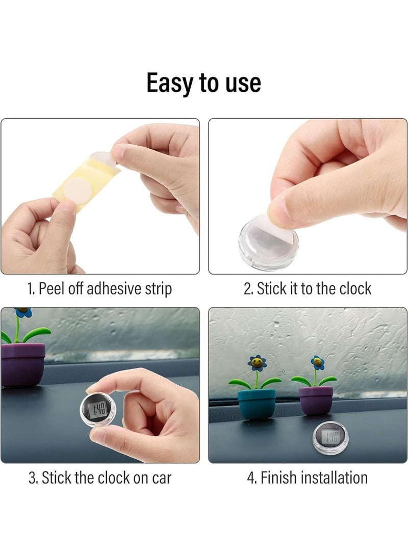 Beauenty Motorcycle Handlebar Mount Clock, Water-proof Stick-On Motorbike Mount Watch Digital Clocks for Vehicle, Auto, Car and More (3 Pieces) - Image 2