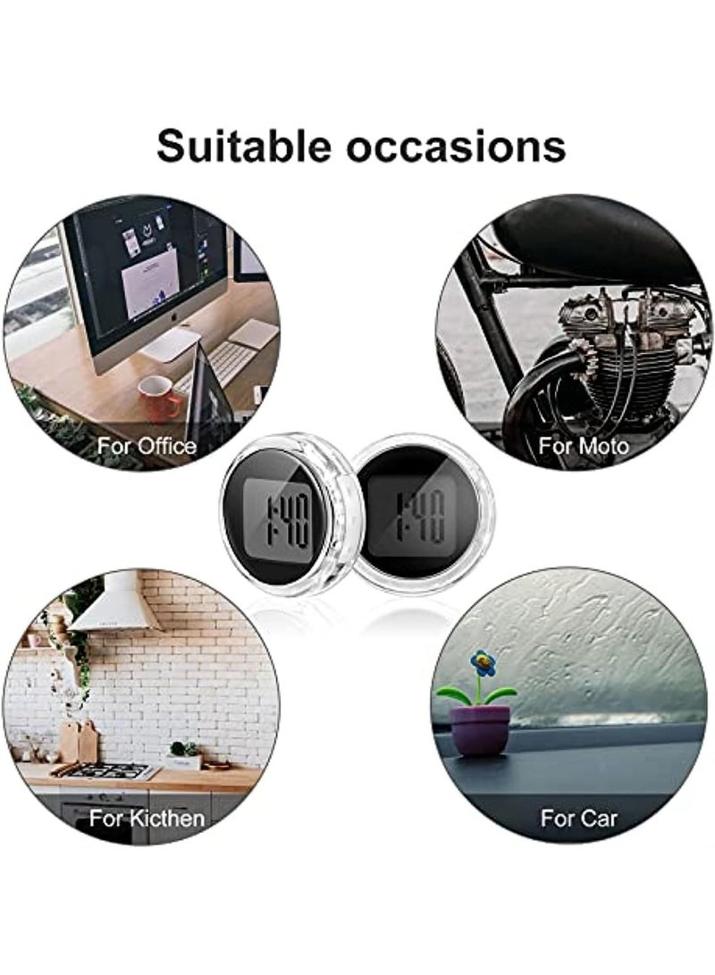 Beauenty Motorcycle Handlebar Mount Clock, Water-proof Stick-On Motorbike Mount Watch Digital Clocks for Vehicle, Auto, Car and More (3 Pieces) - Image 5